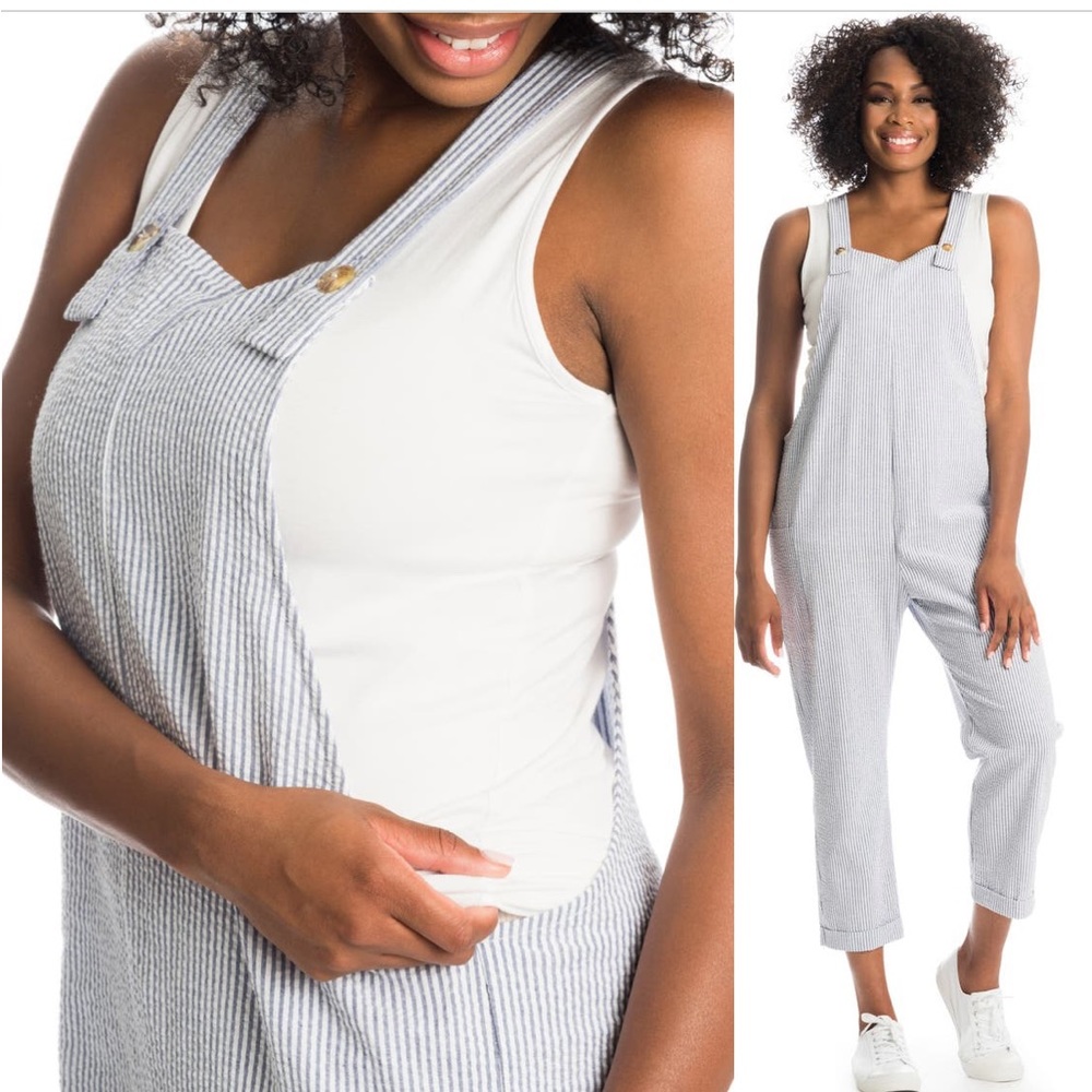 Everly Grey Maternity Overalls Jumpsuit NEW Small Sz 4